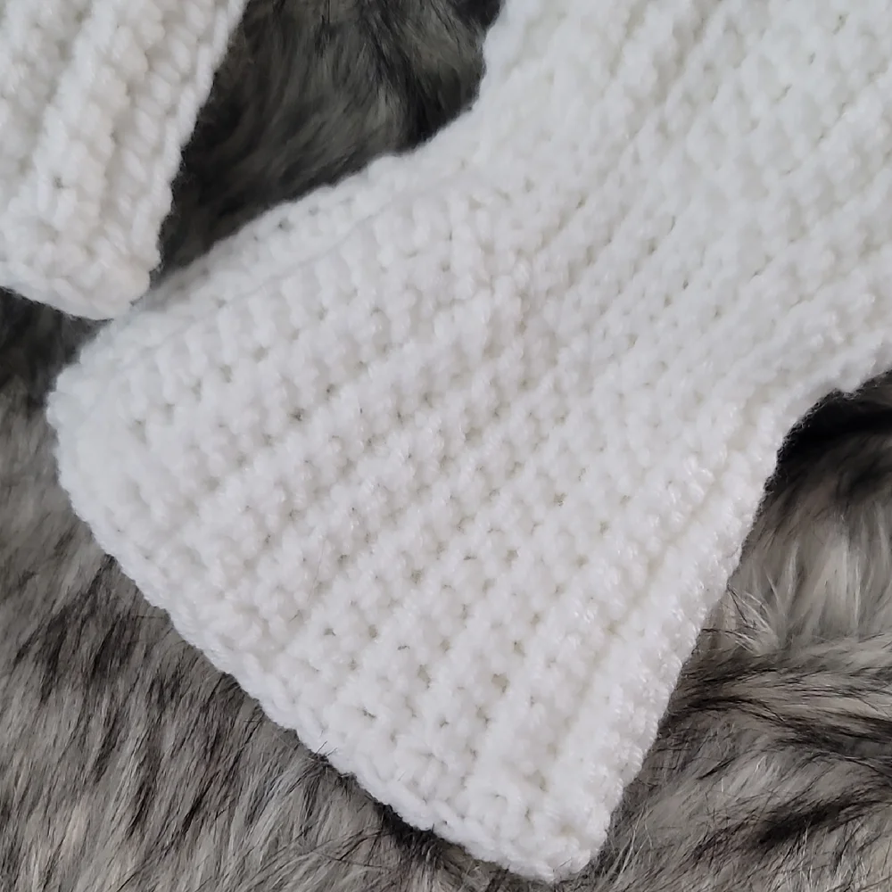 Hand Crochet Vintage Style White Mittens